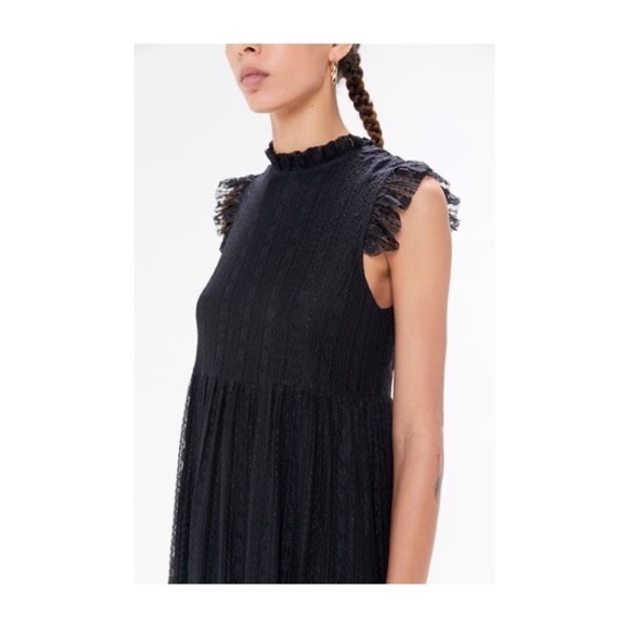 Urban Outfitters Gabby Black Lace Babydoll High Neck Midi Dress Size XS - Picture 3 of 10